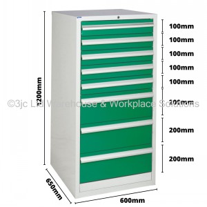 Euroslide Storage Cabinet 8 Drawer 1200mm Type 3